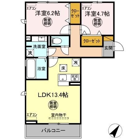 【市原市君塚のアパートの間取り】