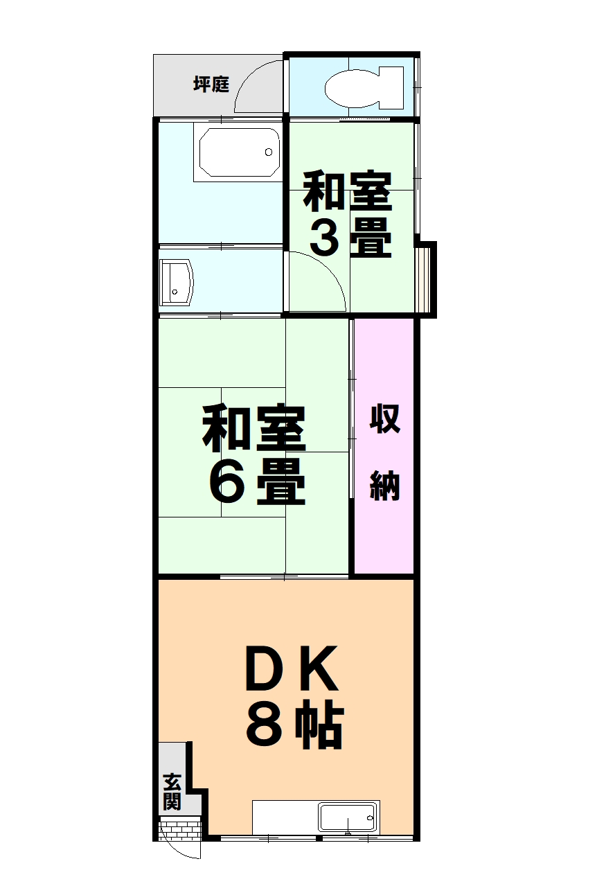 【中村(東公園台)貸家の間取り】