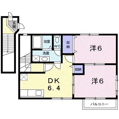 東広島市西条中央のアパートの間取り