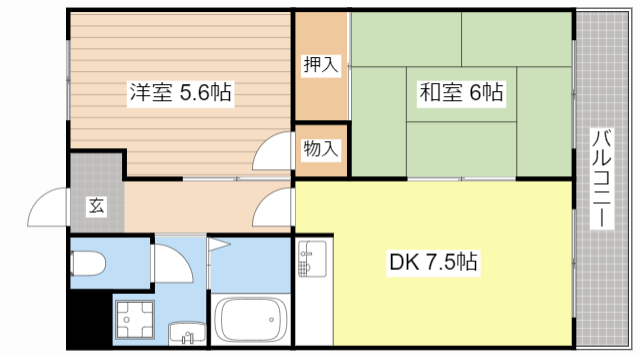 Kマンション貴生川の間取り