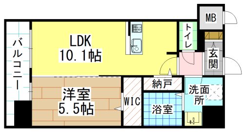 【北九州市八幡西区菅原町のマンションの間取り】