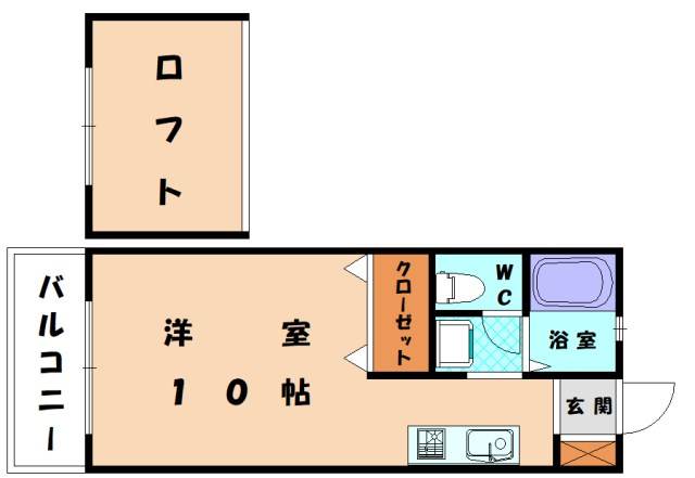 福岡市東区三苫のアパートの間取り