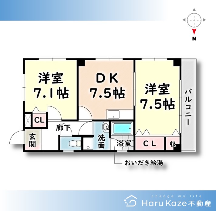 名古屋市熱田区三本松町のマンションの間取り