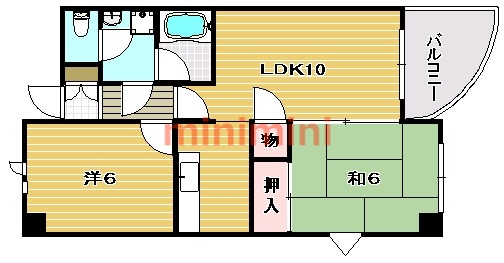 茨木市五十鈴町のマンションの間取り