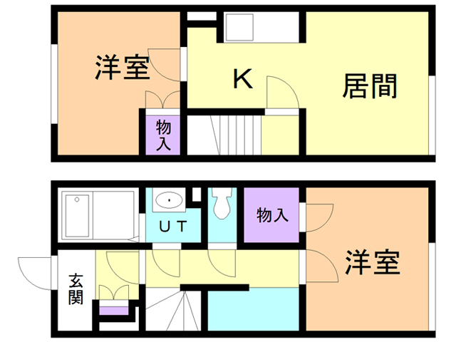 旭川市春光台三条のアパートの間取り