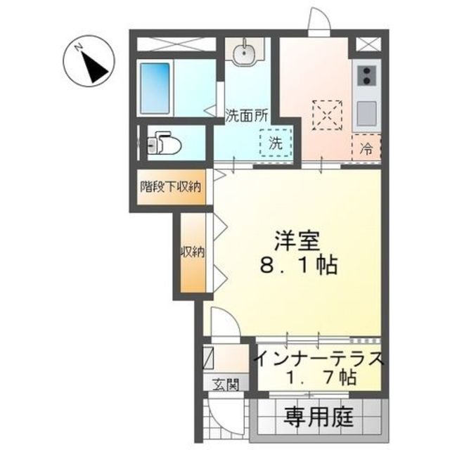 御殿場市東田中のアパートの間取り