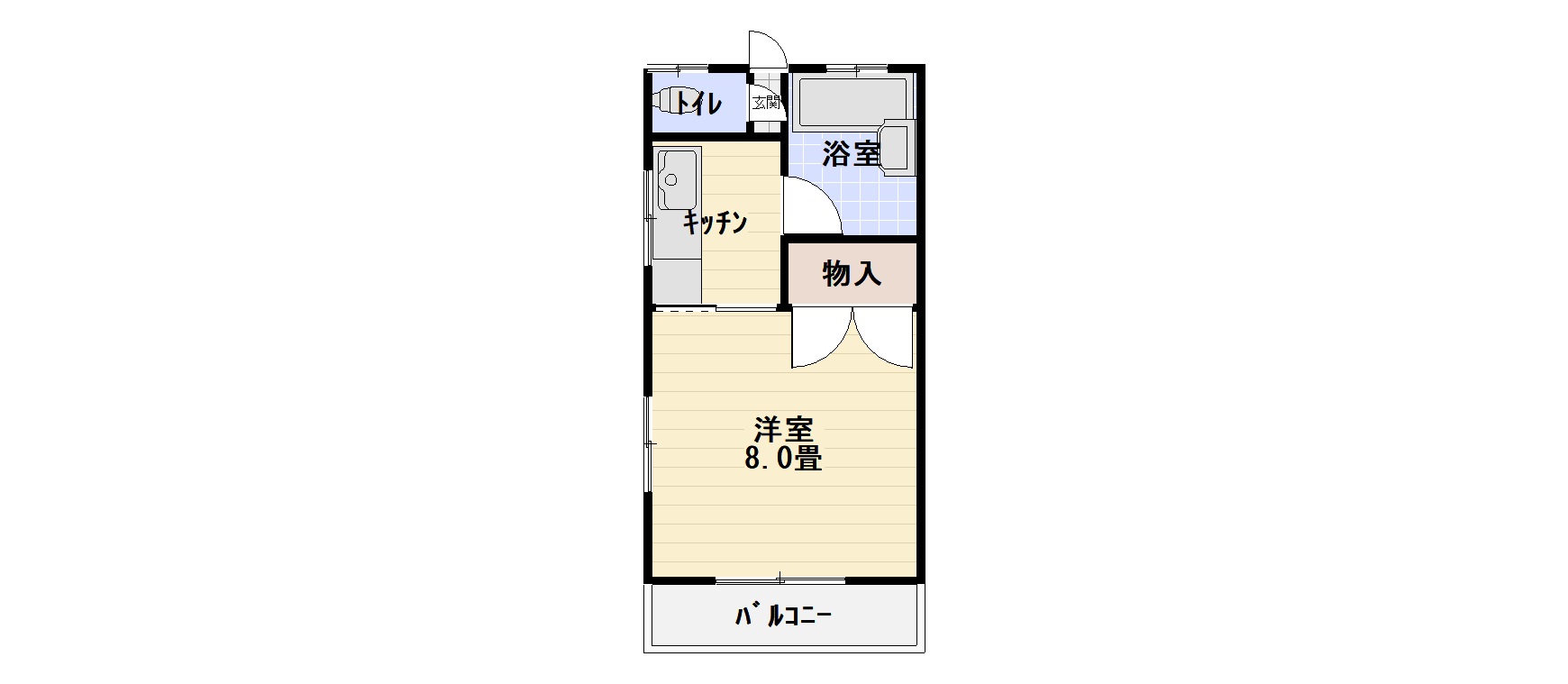 周南市花陽のアパートの間取り