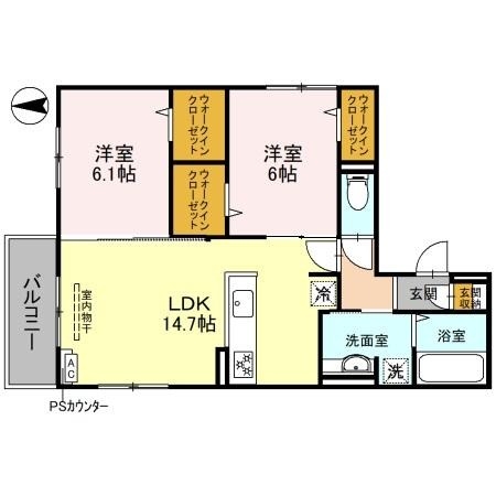 （仮称）D-ROOM長岡京市開田の間取り