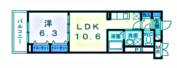 品川区豊町のマンションの間取り