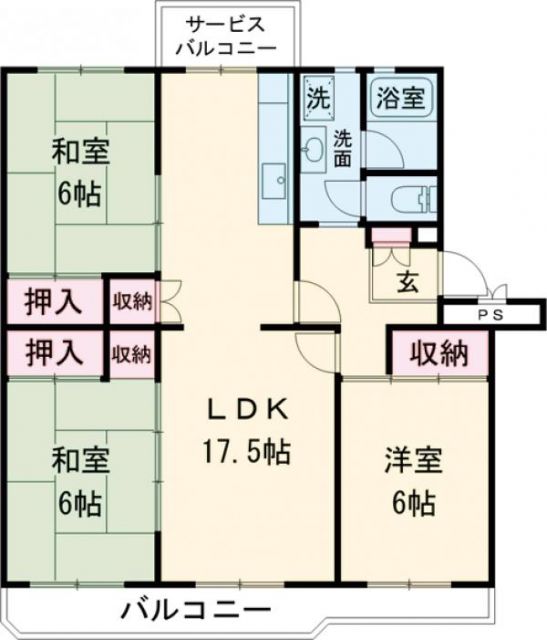 鴻巣市吹上富士見のマンションの間取り