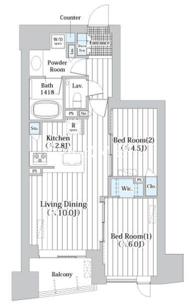 中央区新川のマンションの間取り