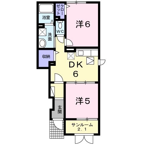 村上市塩町のアパートの間取り