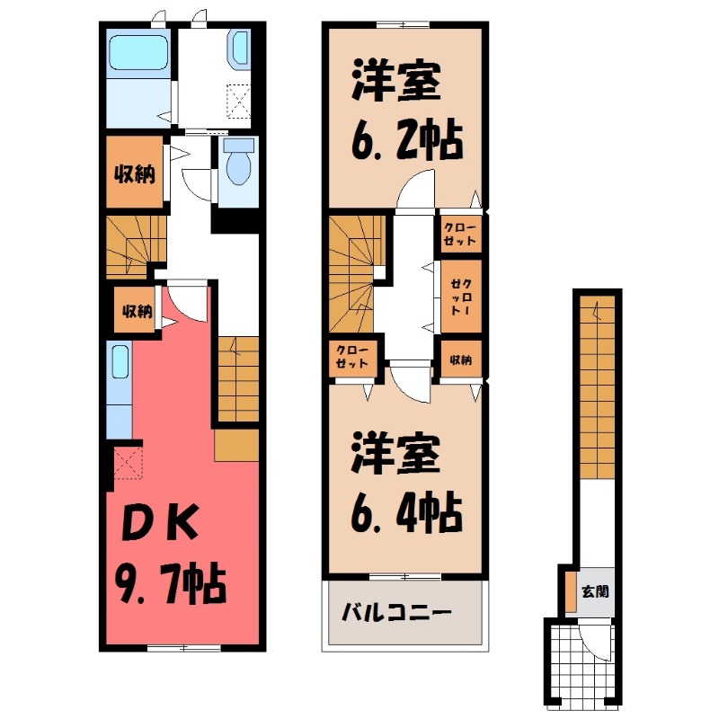 筑西市小川のアパートの間取り