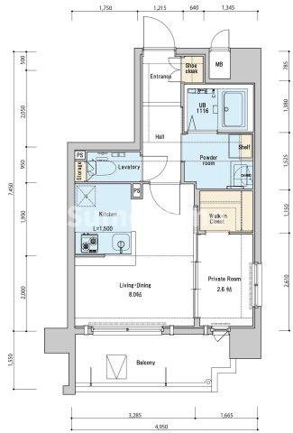 福岡市博多区空港前のマンションの間取り