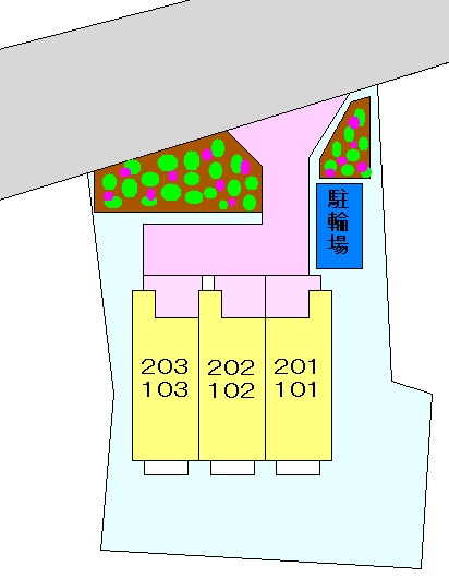 【習志野市鷺沼のアパートの駐車場】