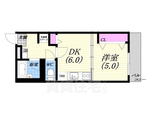 西宮市高塚町のマンションの間取り