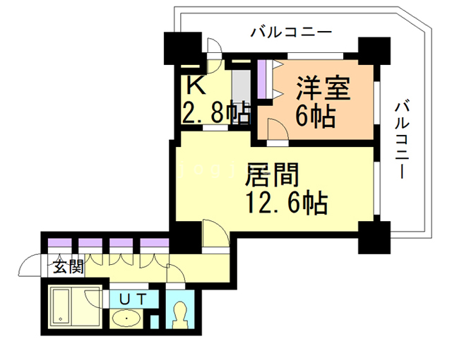 札幌市中央区南九条西のマンションの間取り