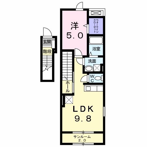 新潟市東区海老ケ瀬のアパートの間取り