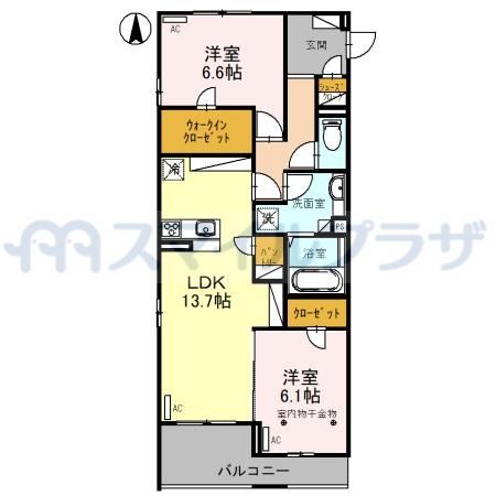 川口市三ツ和のアパートの間取り