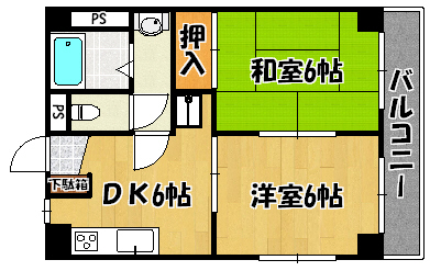 セルサス大道弐番館の間取り