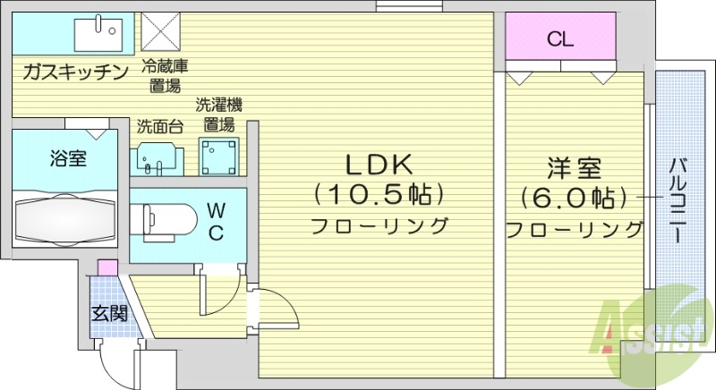 コトン大通中央の間取り