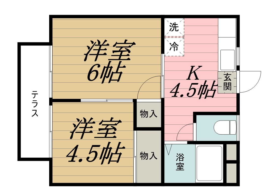 千葉市中央区椿森のアパートの間取り