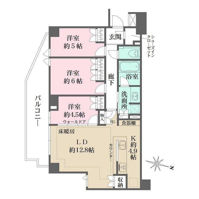 世田谷区経堂のマンションの間取り