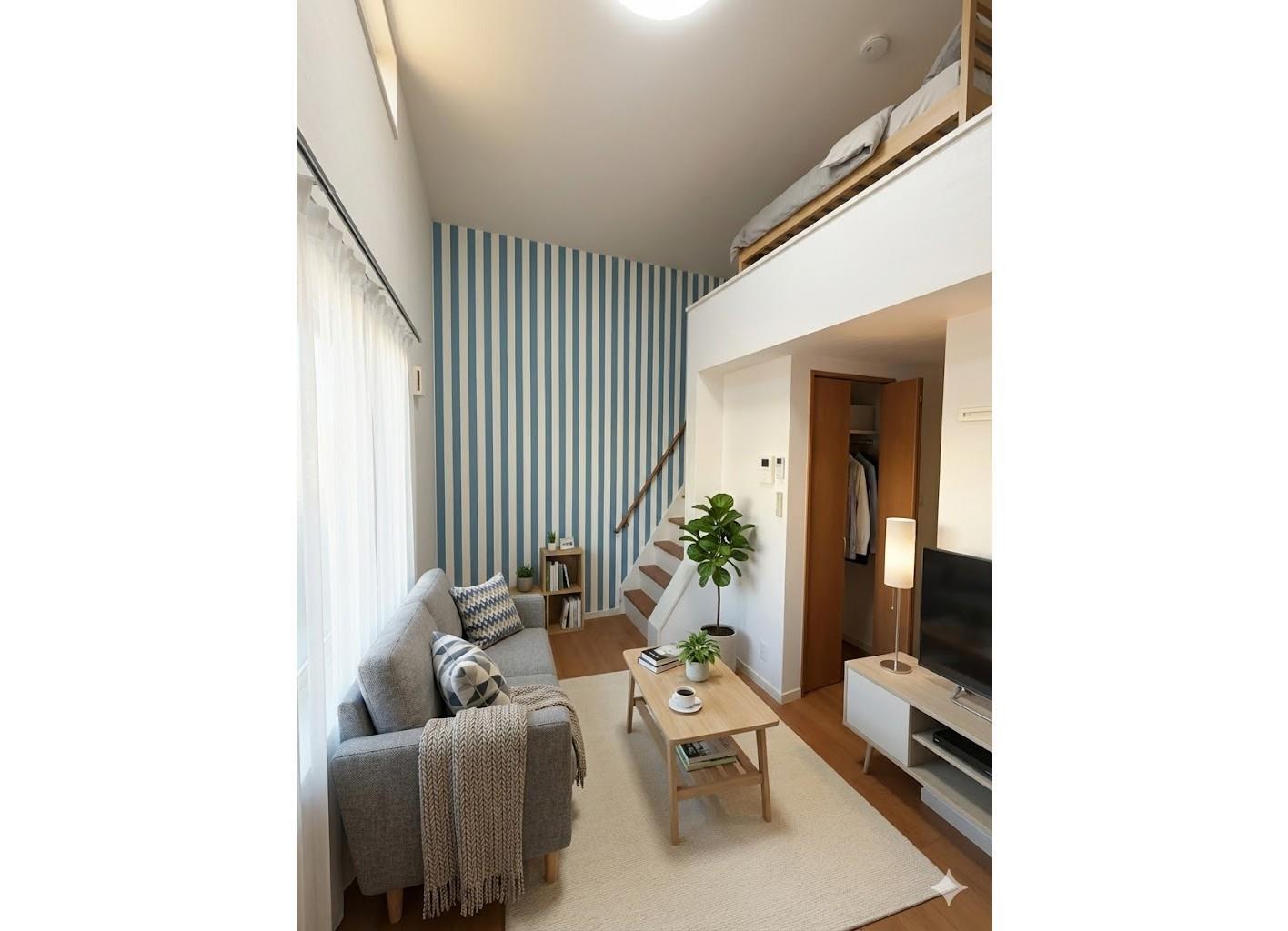 居室・リビング　インテリアイメージ。家具等付きません。参考