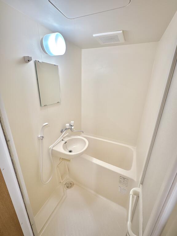 バス・シャワールーム　バスルームには、洗面ボウル・鏡が付いています。