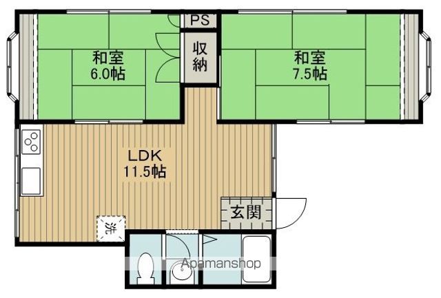 二瓶マンションの間取り写真