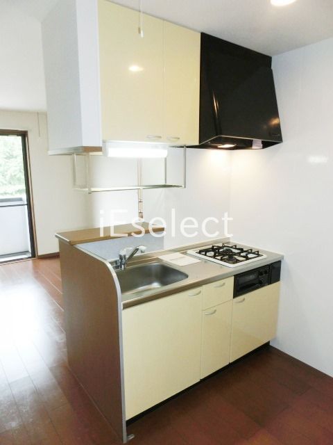 キッチン　２口ガスコンロ付のカウンターキッチンです。