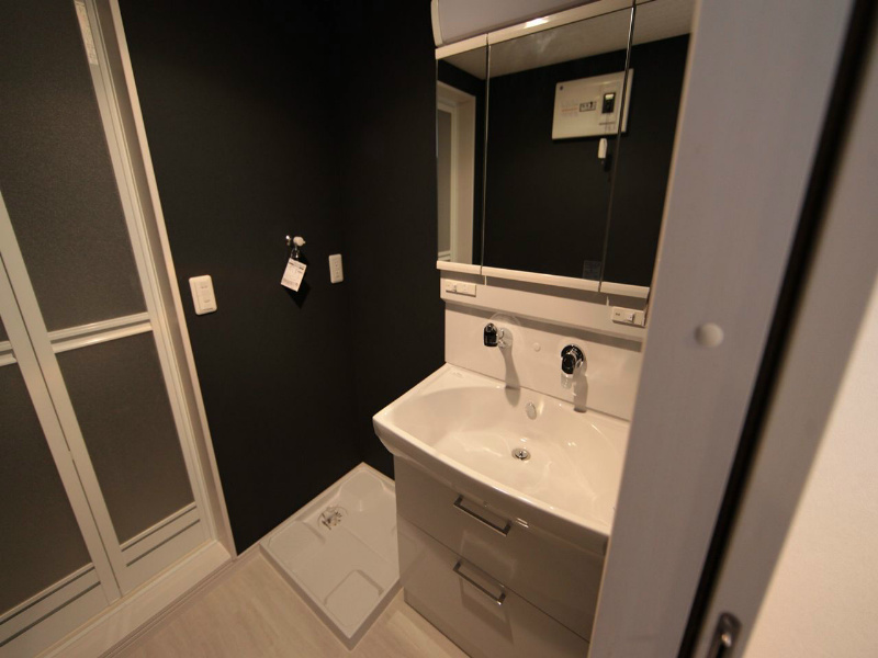 洗面設備　脱衣所　独立洗面台（シャンプードレッサー）洗濯機用意できます