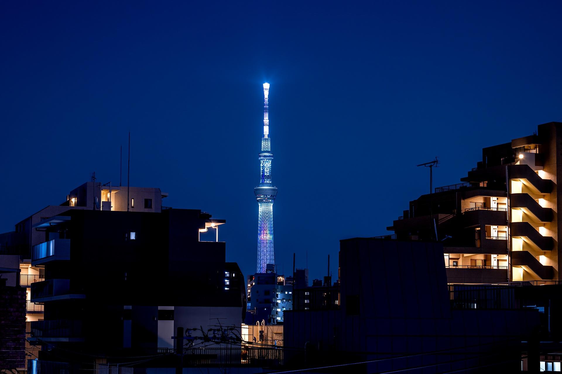 眺望　見晴し良好で開放感あり、リビング窓からスカイツリー見えます！