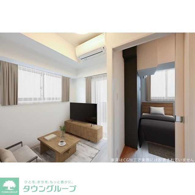 居室・リビング　家具・調度品等はCG加工です。実際の賃貸住居には含まれませ…