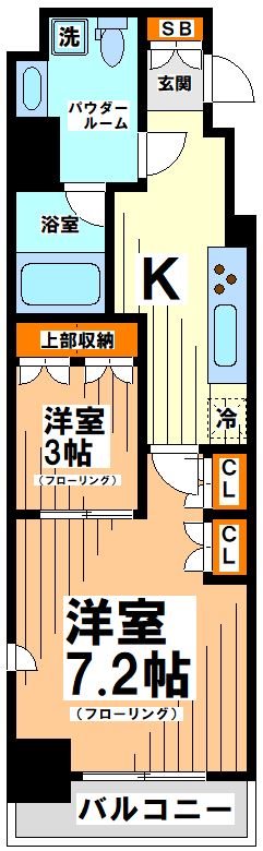 京王新線 幡ケ谷駅 徒歩4分 13階建 築8年の間取り写真