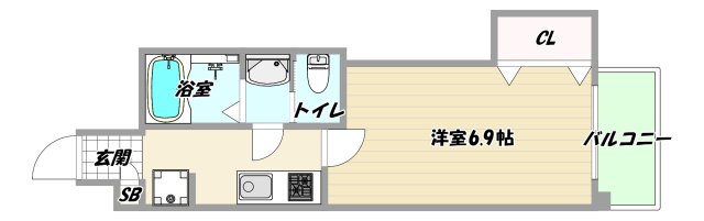 阪急宝塚線 三国駅 徒歩5分 6階建 築11年の間取り写真