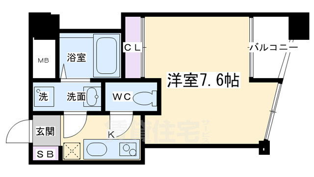 京阪本線 祇園四条駅 徒歩2分 4階建 築16年の間取り写真