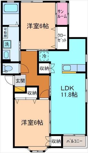 アンソレィエIIの間取り