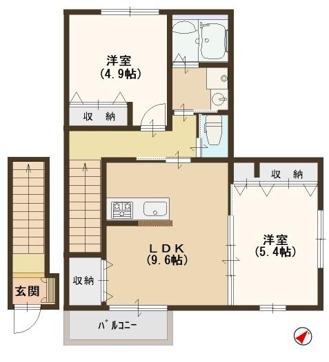 神戸市灘区薬師通のアパートの間取り