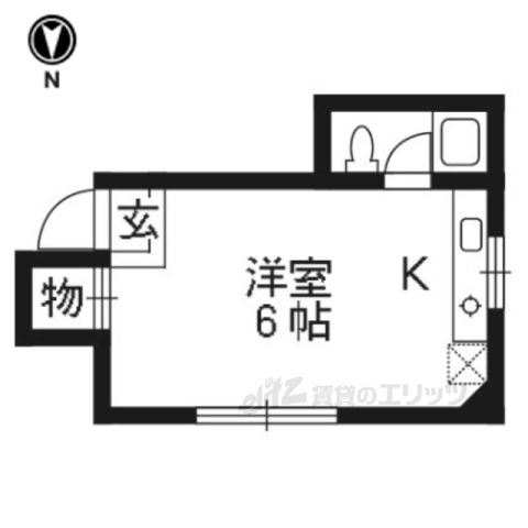 京都市北区出雲路立テ本町のアパートの間取り