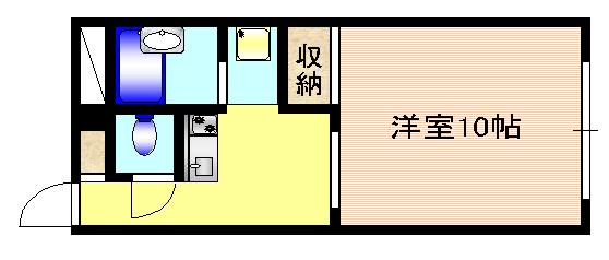 津山市山北のアパートの間取り