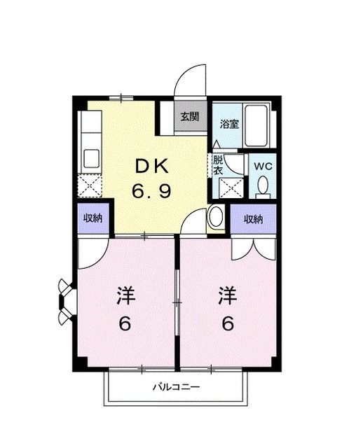 八代市田中西町のアパートの間取り