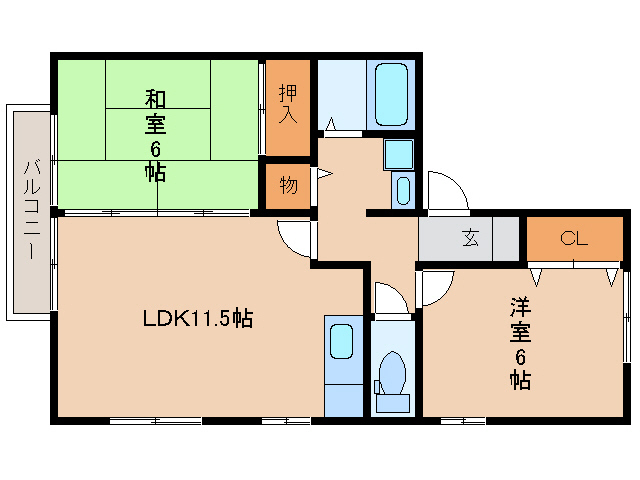 都城市菖蒲原町のアパートの間取り