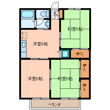 セジュール矢本Ａの間取り