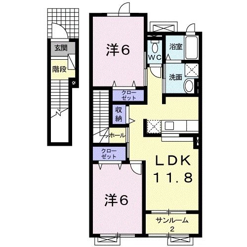 上越市大字塚田新田のアパートの間取り