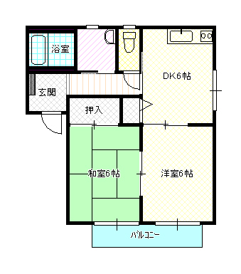 岡山市南区福浜西町のアパートの間取り