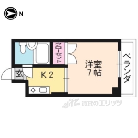 京都市中京区西ノ京南両町のマンションの間取り