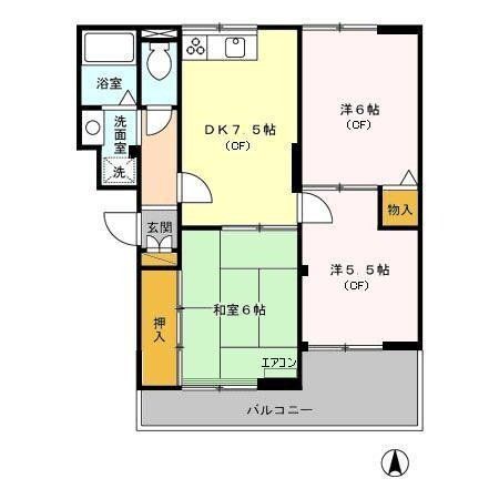 川口市東川口のアパートの間取り