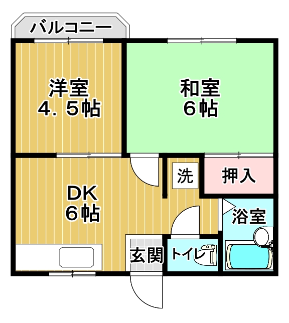 大阪狭山市東野西のアパートの間取り