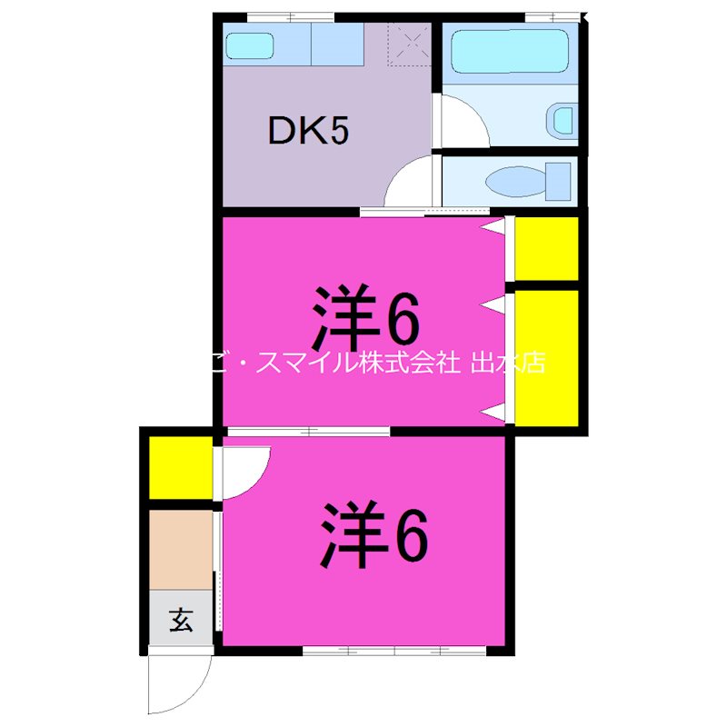 熊本市中央区黒髪のアパートの間取り